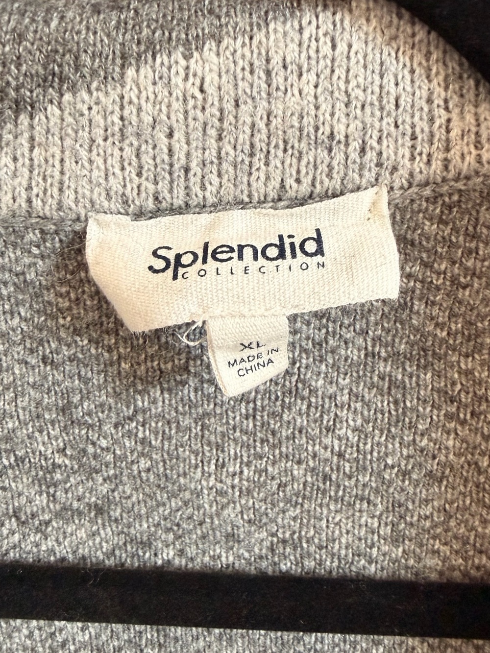 Splendid Gray Camouflage Knit Double-Breasted Cardigan - Picture 2 of 3